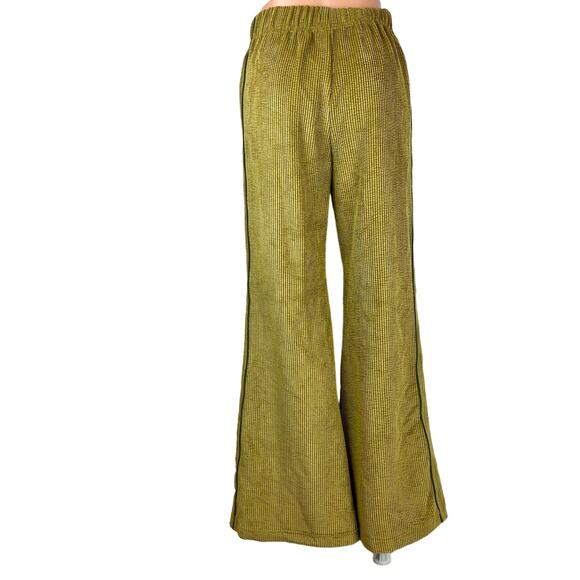 BDG Urban Outfitters Green Corduroy Flared Wide Leg Pull On Ankle Pants Size 26 - Picture 3 of 8